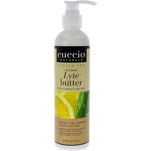Cuccio Lyte Ultra Sheer White Limetta & Aloe Vera Body Butter 8 oz ( Hand, Body and Foot Cream )