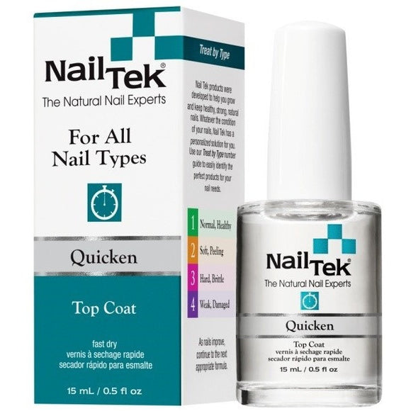 Nail Tek Quicken 0.5 fl oz – Fast-Drying Top Coat