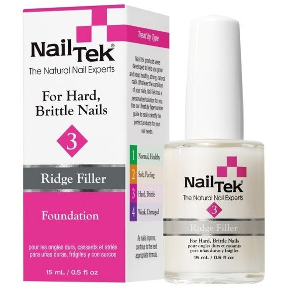 Nail Tek Foundation 3 0.5 fl oz – Ridge Filler for Hard, Brittle Nails