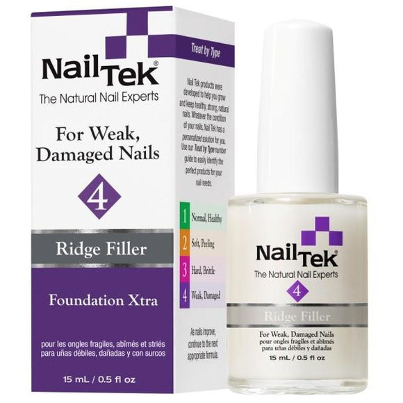 Nail Tek Foundation Xtra 4 0.5 fl oz – Ridge Filler for Weak, Damaged Nails